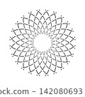 Radial Circle Pattern in Flower Shape. Decorative Design Element. 142080693