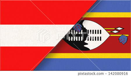 Double flag of Austria and Eswatini on fabric texture. Flag of Austria and Eswatini Double flag of Austria and Eswatini on fabric texture. Flag of Austria and Eswatini 142080916