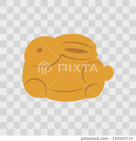 Mooncake Illustration in Rabbit Shape Mid Autumn Festival Minimalistic Flat Design element Isolated. Vector for Mid Autumn cards, food packaging, posters, stickers, labels and social media graphics. Mooncake Illustration in Rabbit Shape Mid Autumn Festival Minimalistic Flat Design element Isolated. Vector for Mid Autumn cards, food packaging, posters, stickers, labels and social media graphics. 142083714