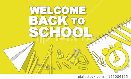 Minimalist yellow background school vector Minimalist yellow background school vector 142084135