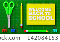 Welcome back to school 3D illustration backdrop 142084153