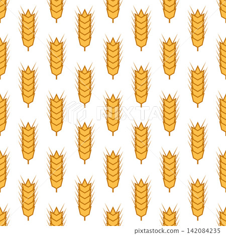 Vector Seamless Pattern with Agriculture Wheat and Cereal Ears on White Background. Organic Wheat, Rice Ear Design Template. Bread, Beer Packaging, Farming, Organic Food Concepts Vector Seamless Pattern with Agriculture Wheat and Cereal Ears on White Background. Organic Wheat, Rice Ear Design Template. Bread, Beer Packaging, Farming, Organic Food Concepts 142084235