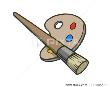 A set of palettes and brushes for coloring. A set of palettes and brushes for coloring. 142085555