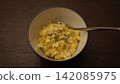 Homemade tartar sauce with plenty of boiled eggs and herbs 142085975
