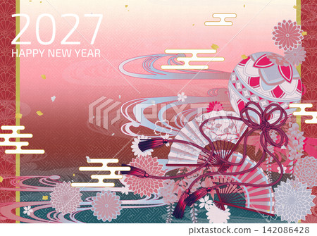 Japanese modern New Year's card templates 142086428