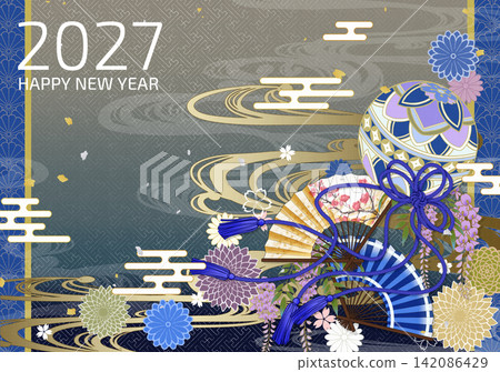 Japanese modern New Year's card templates Japanese modern New Year's card templates 142086429