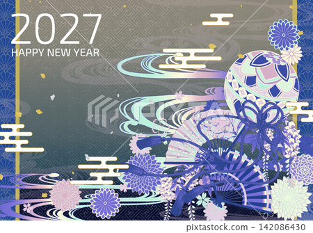 日式現代新年賀卡模板 日式現代新年賀卡模板 142086430