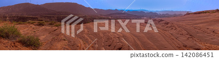 Jingbian Wave Valley red sandstone landform, Shaanxi China 142086451