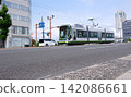 A view of a streetcar running along Aioi Street 142086661