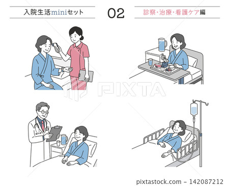 Hospital Life Mini Set: Examination, Treatment, and Nursing Care (Illustrated) - Vital Signs Check, Doctor's Rounds, Hospital Meals, and Intravenous Drip Hospital Life Mini Set: Examination, Treatment, and Nursing Care (Illustrated) - Vital Signs Check, Doctor's Rounds, Hospital Meals, and Intravenous Drip 142087212