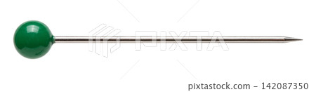 Isolated green sewing pin element Isolated green sewing pin element 142087350