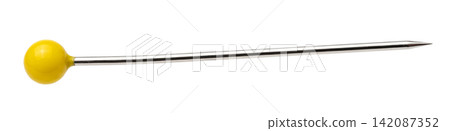 Isolated yellow sewing pin element Isolated yellow sewing pin element 142087352