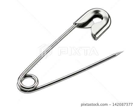 Opened safety pin steel element design Opened safety pin steel element design 142087377