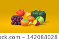 秋季食材的3D插圖 142088028