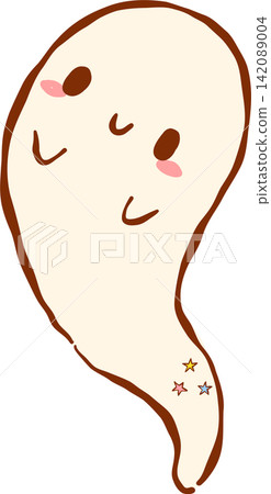 Cute Kawaii Ghost Hand Drawn Illustration Cute Kawaii Ghost Hand Drawn Illustration 142089004