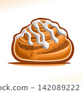Vector logo for danish Cinnamon Roll 142089222