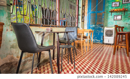 Rustic Vintage Cafe Interior Eclectic Furniture Artistic Atmosphere Rustic Vintage Cafe Interior Eclectic Furniture Artistic Atmosphere 142089245