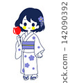 浴衣的一個女孩 142090392