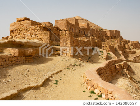 Ancient abandoned Berber dwellings of Ksar Guermassa, Tunisia Ancient abandoned Berber dwellings of Ksar Guermassa, Tunisia 142090557