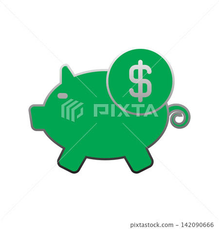 Piggy Bank icon design template Piggy Bank icon design template 142090666