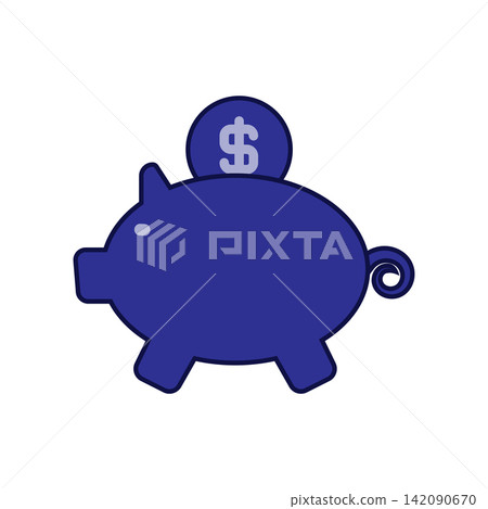 Piggy Bank icon design template 142090670