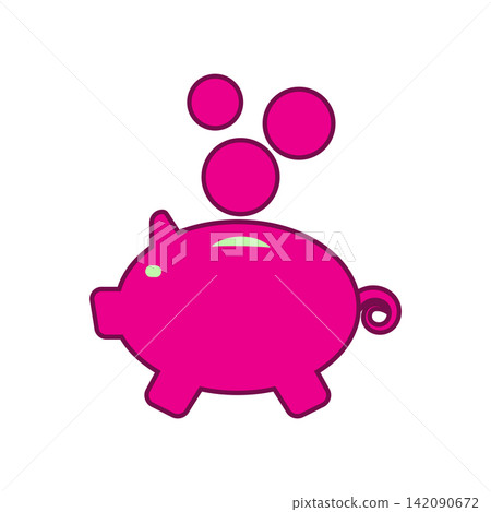 Piggy Bank icon design template 142090672