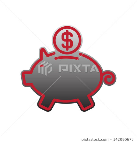 Piggy Bank icon design template 142090673