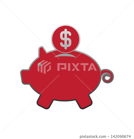 Piggy Bank icon design template 142090674