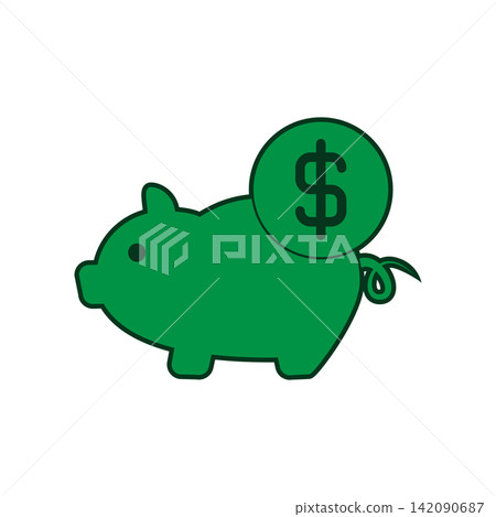 Piggy Bank icon design template 142090687