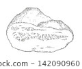 Hand-drawn illustration of guanciale 142090960