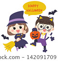 Icon illustration of children in Halloween costumes 142091709