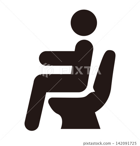 Pictogram icon representing Western-style toilet and assistance with excretion. Pictogram icon representing Western-style toilet and assistance with excretion. 142091725