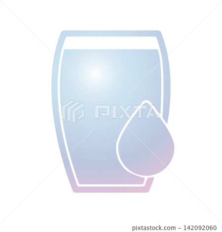 Glass water icon design template 142092060