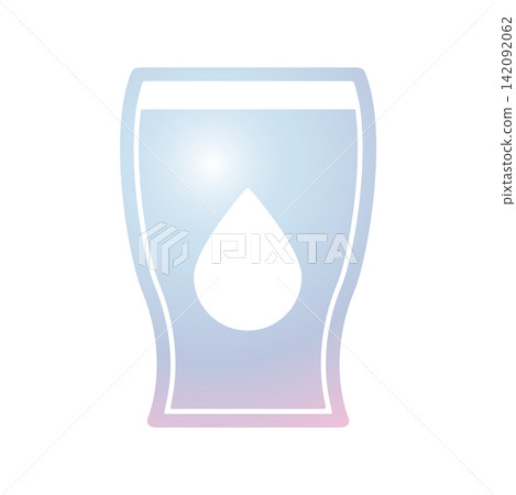 Glass water icon design template 142092062