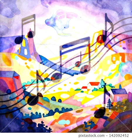 Colorful music, musical notes Colorful music, musical notes 142092452
