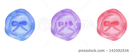Hand-drawn sealing stamp illustration Hand-drawn sealing stamp illustration 142092836