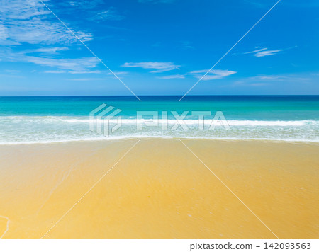 Summer sea in sunny day Drone view landscape nature background Summer sea in sunny day Drone view landscape nature background 142093563