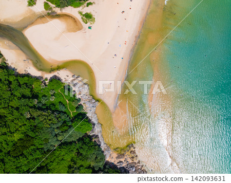 Bird eye view photo of sea beach water surface texture background Bird eye view photo of sea beach water surface texture background 142093631