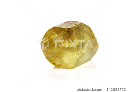 Macro stone Apatite mineral on white background Macro stone Apatite mineral on white background 142093732