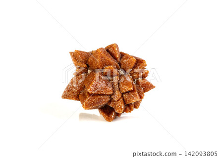 Macro mineral stone Ikaite on a white background Macro mineral stone Ikaite on a white background 142093805