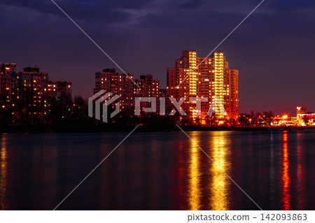 night city in motion of light lines night city in motion of light lines 142093863