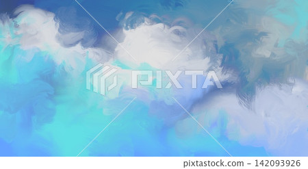 Dark Blue Sky Painterly Cloud Background with Turquoise Tones Dark Blue Sky Painterly Cloud Background with Turquoise Tones 142093926