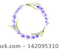 Lavender wreath watercolor illustration | Hand-painted botanical frame 142095310