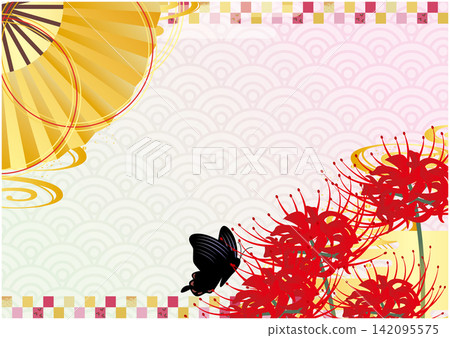 Autumn spider lilies in a Japanese-style background Autumn spider lilies in a Japanese-style background 142095575