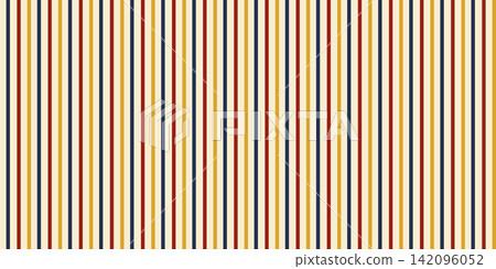 White background seamless and red line paper with circus stripe popcorn. Pattern pinstripe texture and xmas vector print with modern straight backdrop. Retro fabric hand and candy design marquee. 142096052