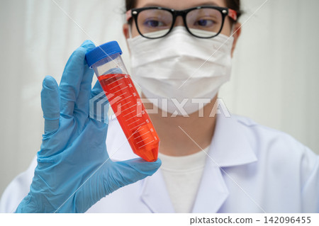 Scientist medical professional use test tube for research in science laboratory. Scientist medical professional use test tube for research in science laboratory. 142096455