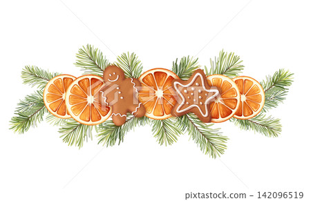 Hand-Drawn Christmas Gingerbread Arrangement Hand-Drawn Christmas Gingerbread Arrangement 142096519