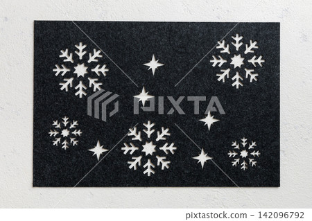 Top view of grey tablecloth for food on cement background. Empty space for your design Top view of grey tablecloth for food on cement background. Empty space for your design 142096792