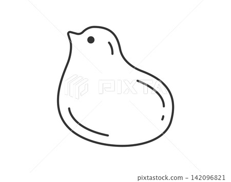小雞形狀的蒸包插圖（線條描畫） 142096821