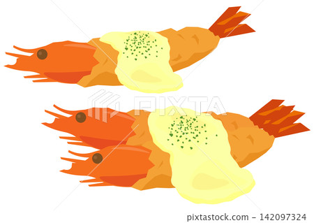 Set of whole fried shrimp with tartar sauce (single or double) 142097324